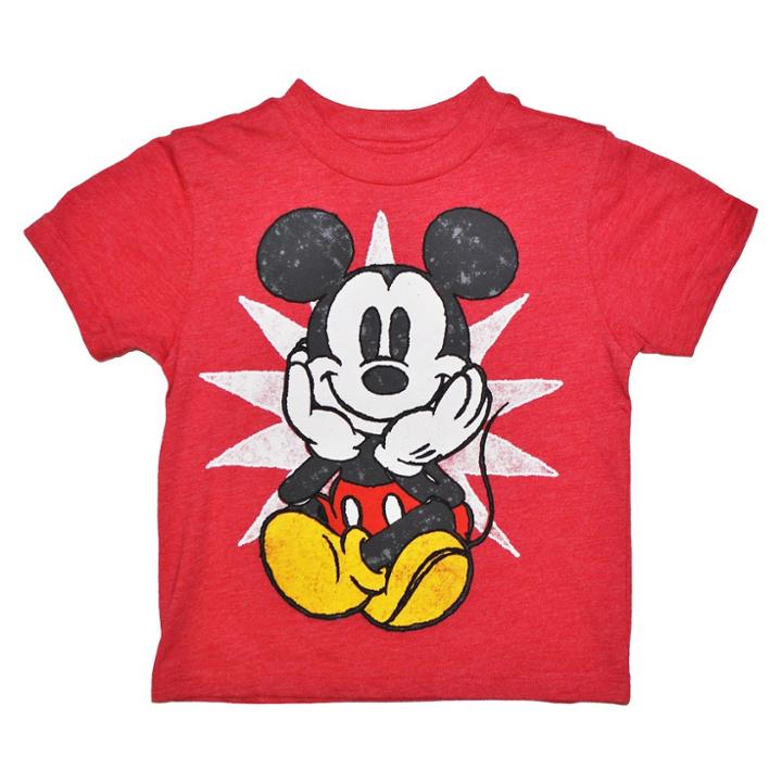 License Disney Mickey Mouse Infant Toddler Boys' T-shirt - Red