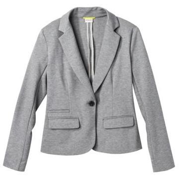 Merona Petites Long-sleeve Tailored Blazer - Gray