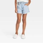 Girls' High-rise Paper Bag Jean Shorts - Cat & Jack Light Wash