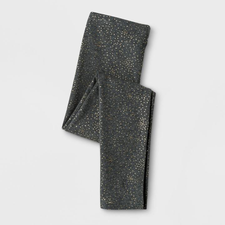Girls' Gold Foil Dots Favorite Leggings - Cat & Jack Heather Gray