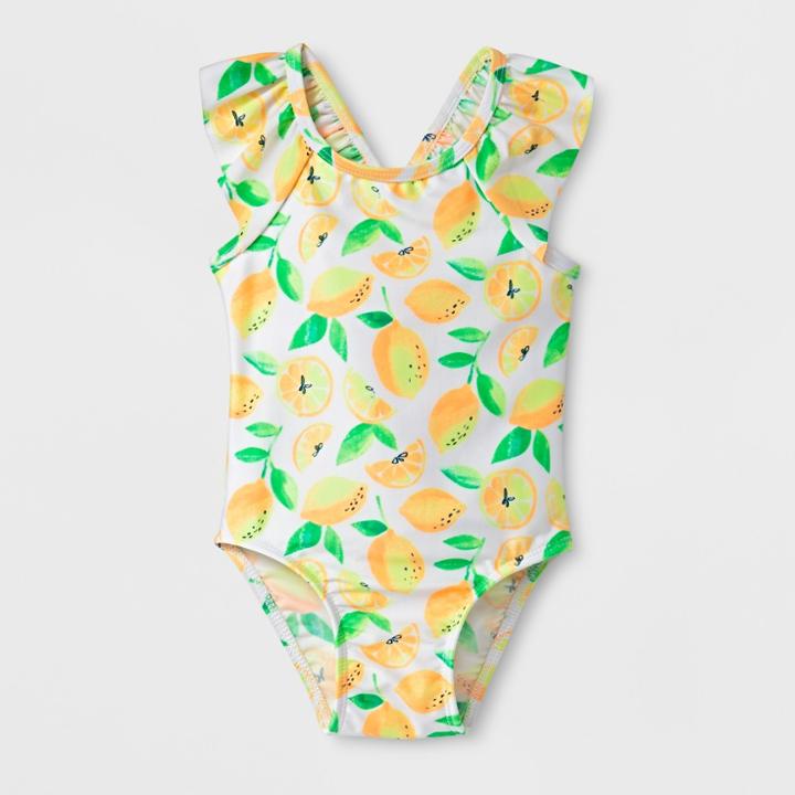Baby Girls' Lemon One Piece Swimsuit - Cat & Jack Yellow