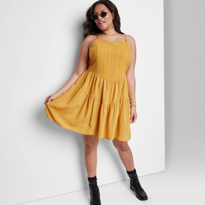 Women's Plus Size Sleeveless Tiered Skater Dress - Wild Fable