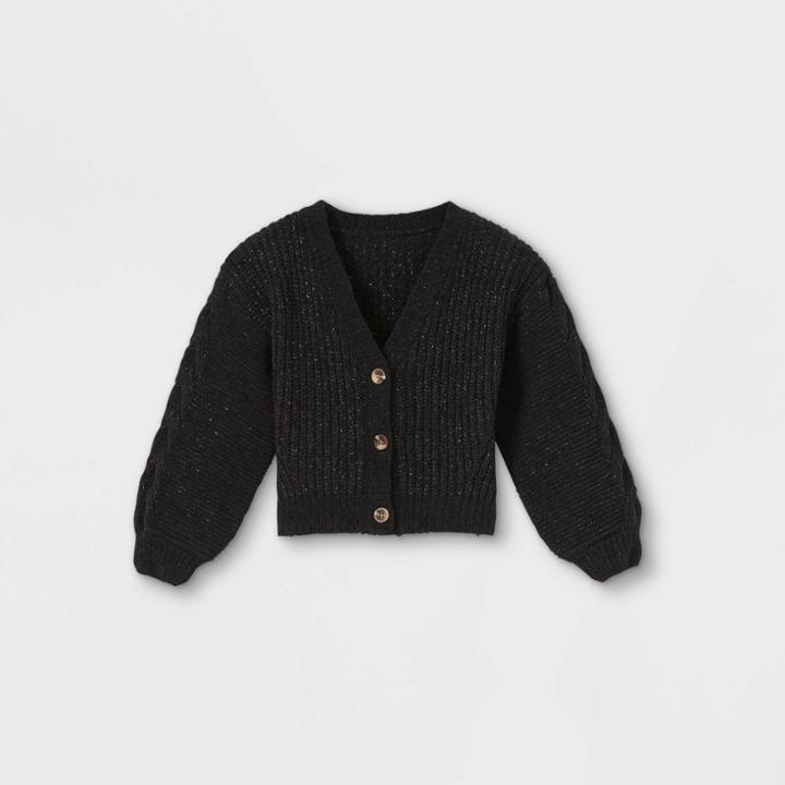 Toddler Girls' V-neck Cardigan - Cat & Jack Black