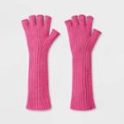 Women's Ribbed Fingerless Long Gloves - A New Day Pink
