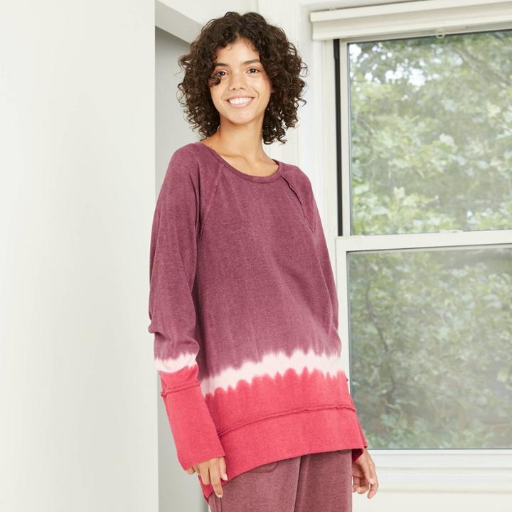 Women's Tie-dye Sweatshirt - Knox Rose Wine