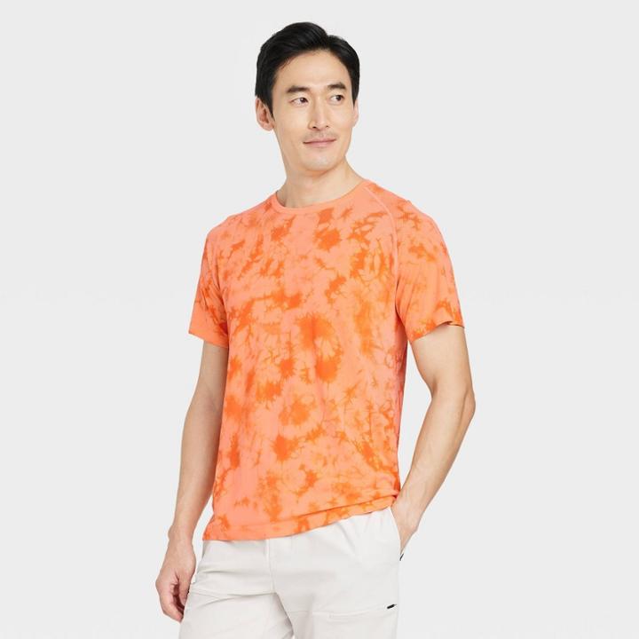 Men's Short Sleeve Seamless T-shirt - All In Motion Dark Orange