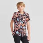 Petiteboys' Tropical Short Sleeve Button-down T-shirt - Art Class Black