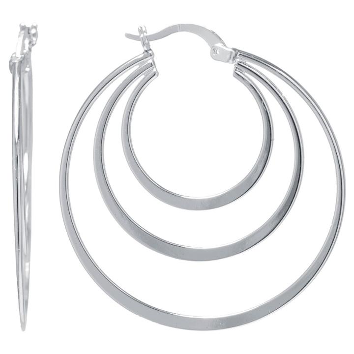 Target Silver Plated Brass Triple Hoop