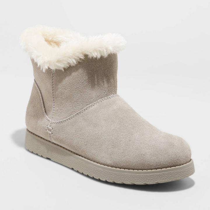Women's Claudia Short Shearling Style Boots - Universal Thread Gray