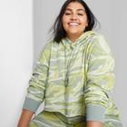 Women's Plus Size Cropped Hoodie - Wild Fable Green