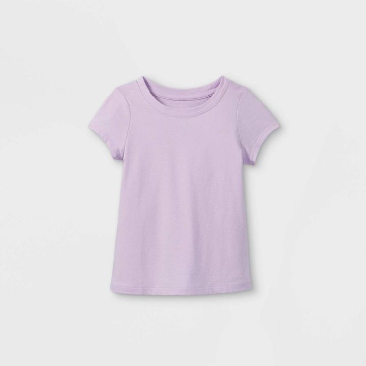 Toddler Girls' Solid Short Sleeve T-shirt - Cat & Jack Purple