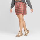Junk Food Women's Plus Size Plaid Midi Skirt - Red/green