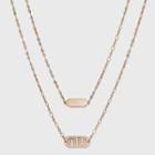 Oval Charm Layered Necklace - Universal Thread Gold