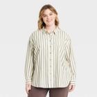 Women's Plus Size Long Sleeve Oversized Button-down Shirt - Universal Thread Striped 1x, Multi-colored