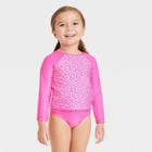 Toddler Girls' 2pc Floral Rash Guard Set - Cat & Jack Pink