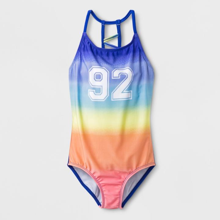 Girls' Cali Dreaming One Piece Swimsuit - Art Class Blue