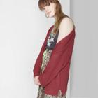 Women's Oversized Waffle Cardigan - Wild Fable Berry (pink)