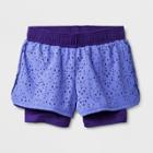 Girls' Layered Run Shorts - C9 Champion Lavender (purple)