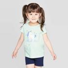 Toddler Girls' Short Sleeve Graphic T-shirt - Cat & Jack Aqua