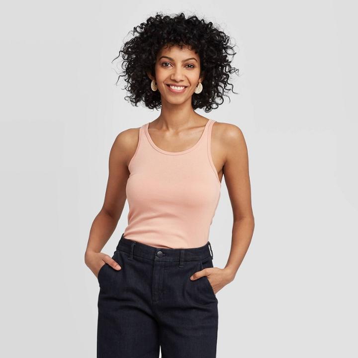 Women's Slim Fit Any Day Tank Top - A New Day Pink