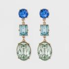 Sugarfix By Baublebar Stacked Crystal Drop Earrings - Blue, Girl's