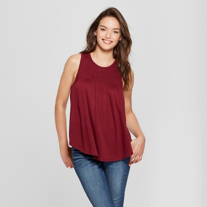 Women's Smocked Tank Top - Universal Thread Red