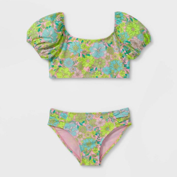 Girls' Floral Print 2pc Bikini Set - Cat & Jack