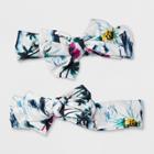 Genuine Kids From Oshkosh 2pk Toddler Girls' Mommy & Me Tropical Print Headwrap - White