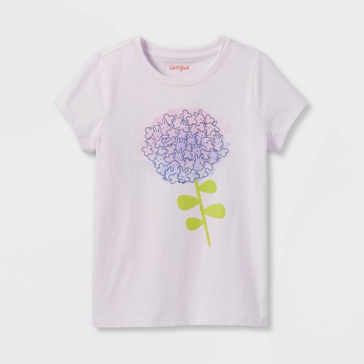 Girls' 'easter Bunny Hydrangea' Short Sleeve Graphic T-shirt - Cat & Jack Violet