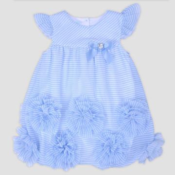 Nate & Annee By Nannette Baby Girls' Rosette Romper Nate & Annee Blue/white