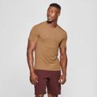 Men's Short Sleeve Soft Touch Crew T -shirt - C9 Champion Burnt Toast Tan Heather