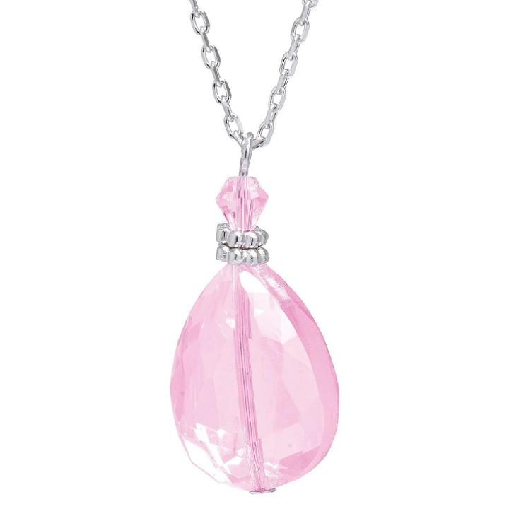 Distributed By Target Sterling Silver Pink Crystal Necklace - Silver/pink, Pink/silver