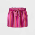 Women's Plus Size Striped Linen A-line Mini Skirt - A New Day Purple 1x, Women's,