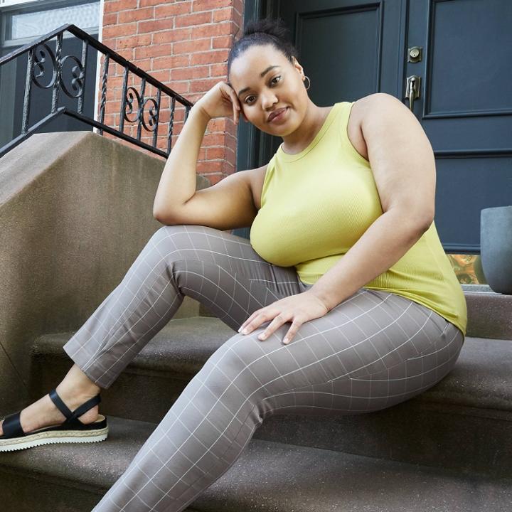 Women's Plus Size Rib Layer Tank Top - A New Day