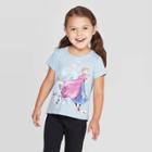 Petitegirls' Disney Frozen 2 Short Sleeve Elsa Sketchy Watercolor T-shirt - Light Blue S, Girl's,