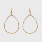 Open Teardrop With Wire Wrap Earrings - Universal Thread Gold