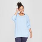 Women's Plus Size Loose Banded Bottom T-shirt - C9 Champion Ocean Blue Heather