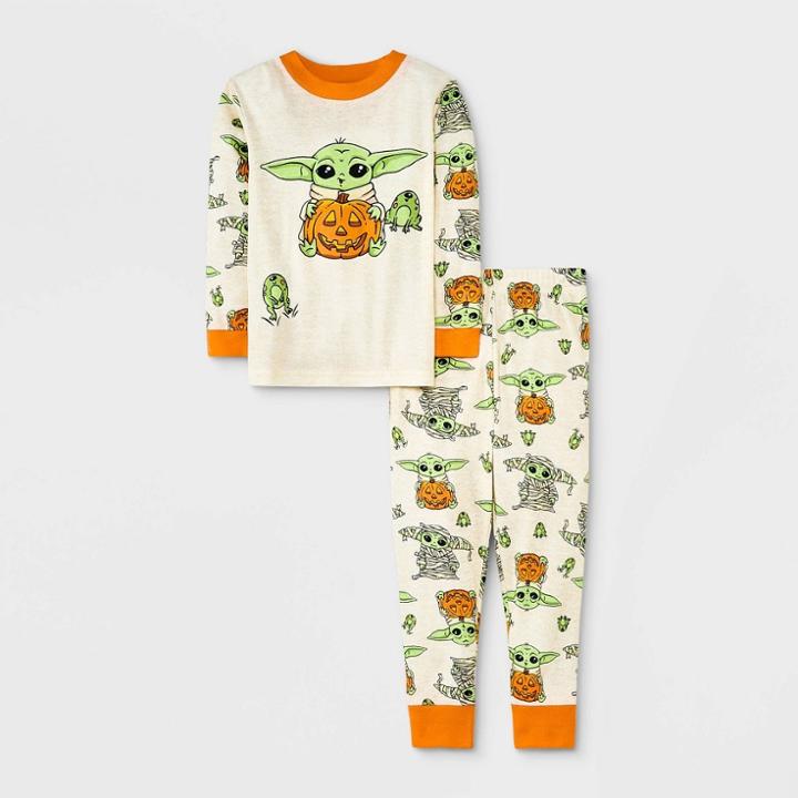 Toddler Boys' Star Wars Toddler Yoda Halloween Pajama Set - Orange
