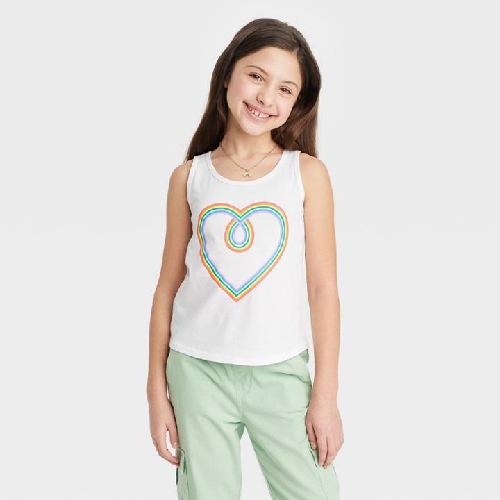 Girls' Graphic Tank Top - Cat & Jack White