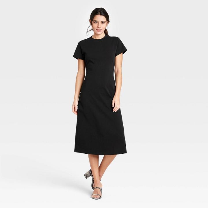Women's Short Sleeve Shift Dress - Who What Wear Black