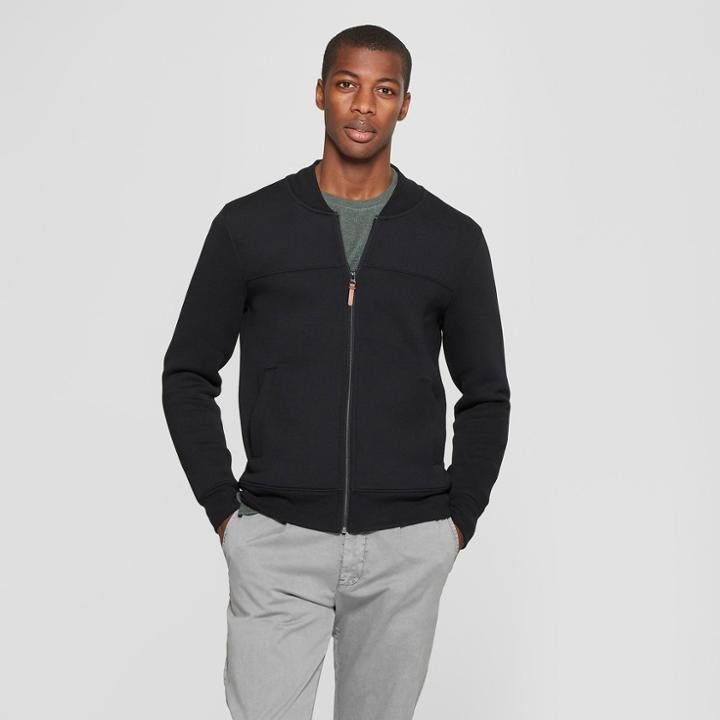 Men's Standard Fit Scuba Bomber Jackets - Goodfellow & Co Black