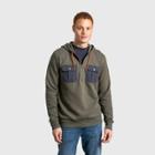 United By Blue Men's Organic Quilted Pullover Hoodie - Dark Olive