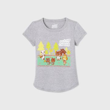 Girls' Nintendo Animal Crossing Short Sleeve T-shirt - Gray