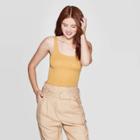 Women's Regular Fit Sleeveless Scoop Neck Tank Top - A New Day Yellow