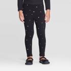 Toddler Girls' Stars & Moons Leggings - Cat & Jack Black/gold