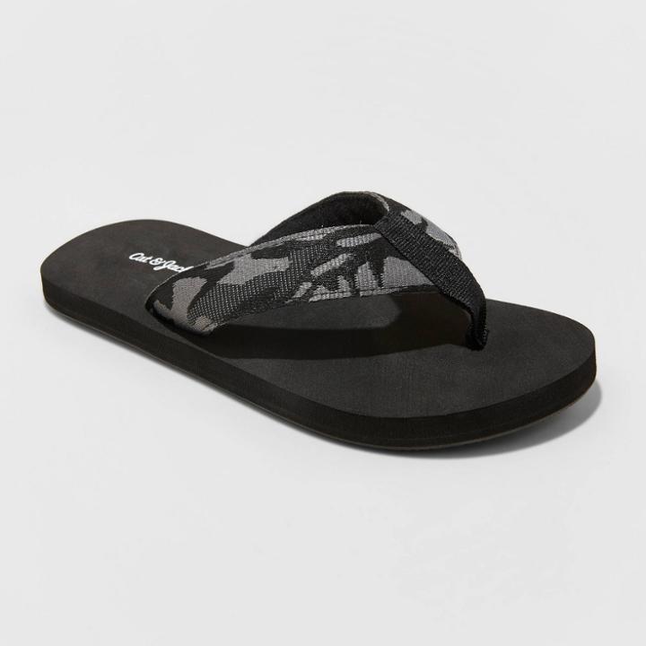 Boys' Cal Slip-on Thong Sandals - Cat & Jack Black