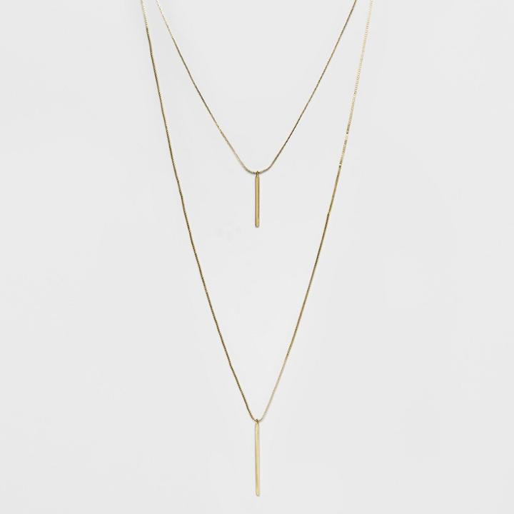 Target Short And Long Layered Pendant Necklace - A New Day Gold