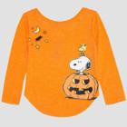 Toddler Girls' Peanuts Long Sleeve T-shirt - Orange