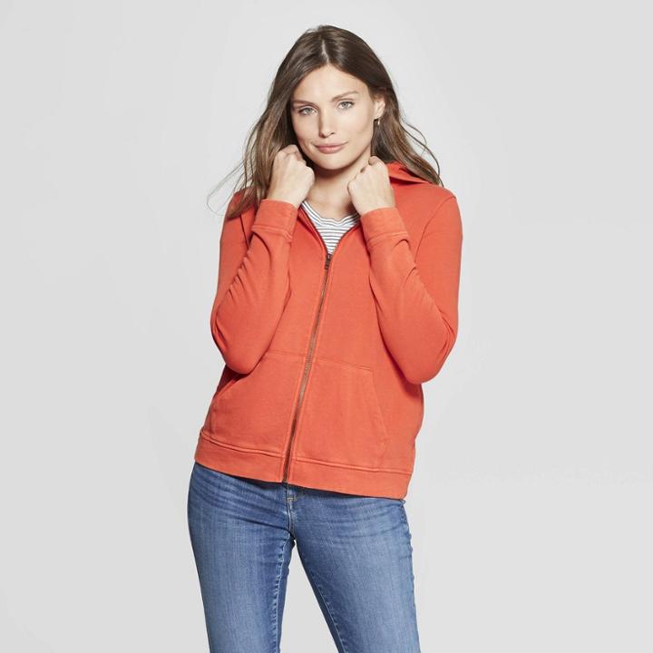 Women's Zip-up Hoodie - Universal Thread Orange