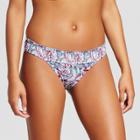 Mossimo Women's Smocked Flat Tab Cheeky Bikini Bottom - Blue/purple Multi -
